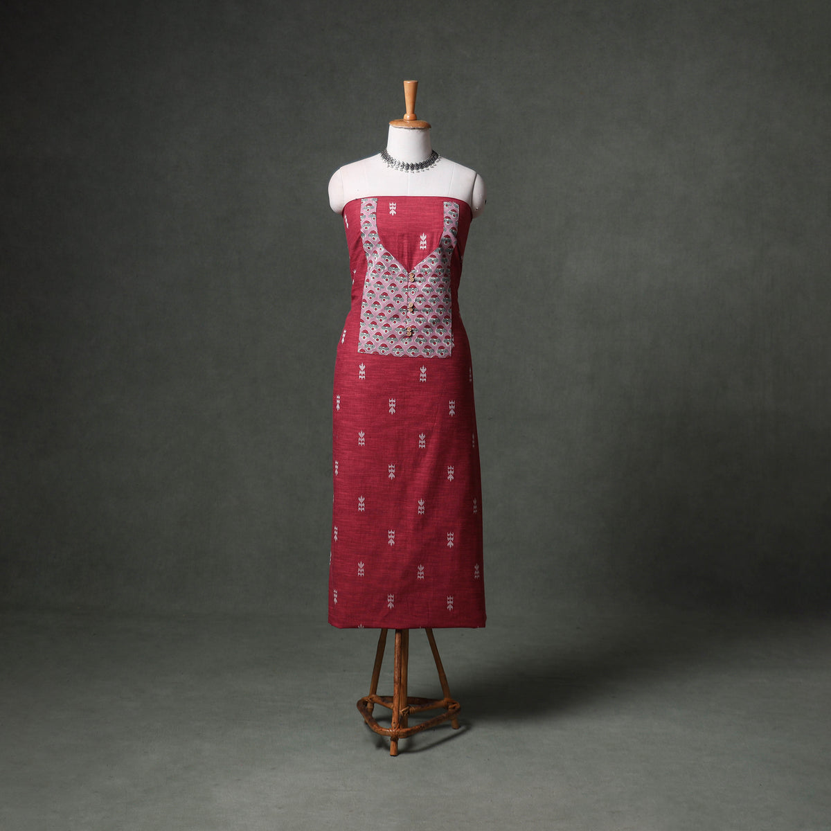 Patchwork Jacquard Buti Cotton Unstitched Kurta Material (2.5M) 105