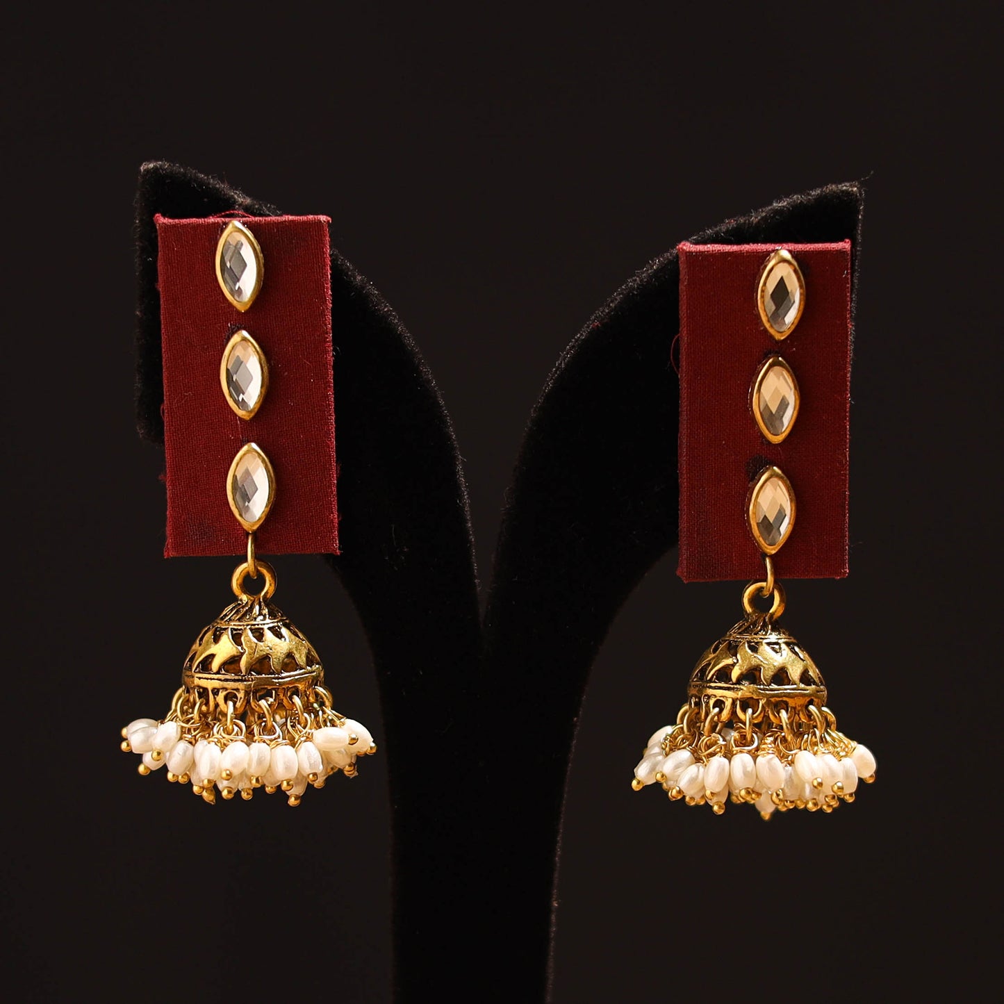 Ragini Stone Work Fabart GS Jhumka Earrings