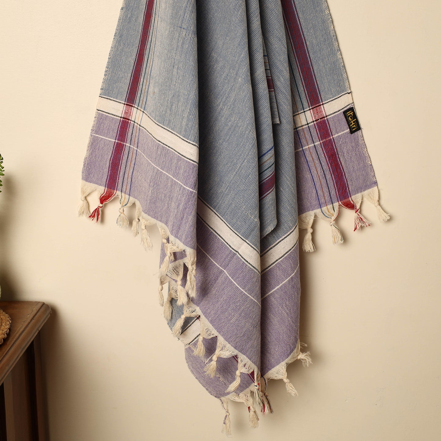 Grey - Handloom Fine Cotton Plain Bath Towel 23