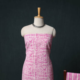 Kutch Hand Block Batik Print Cotton 3pc Unstitched Dress Material Suit Set 49
