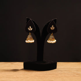 Yellow - zeeya stone work fabart gs jhumka earrings