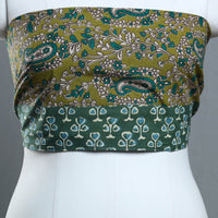 Green - Block Printed Cotton Kalamkari Blouse Piece 36