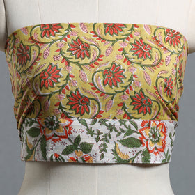 Yellow - printed cotton blouse piece 36 - handcrafted