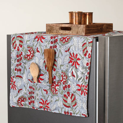 Handmade Cotton Fridge Top Cover with Multiple Pockets 58