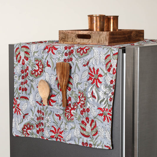 Handmade Cotton Fridge Top Cover with Multiple Pockets 58