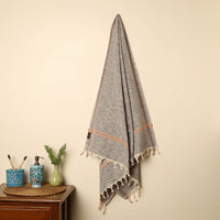 Grey - Handloom Fine Cotton Plain Bath Towel 28