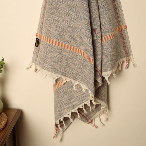 Grey - Handloom Fine Cotton Plain Bath Towel 28