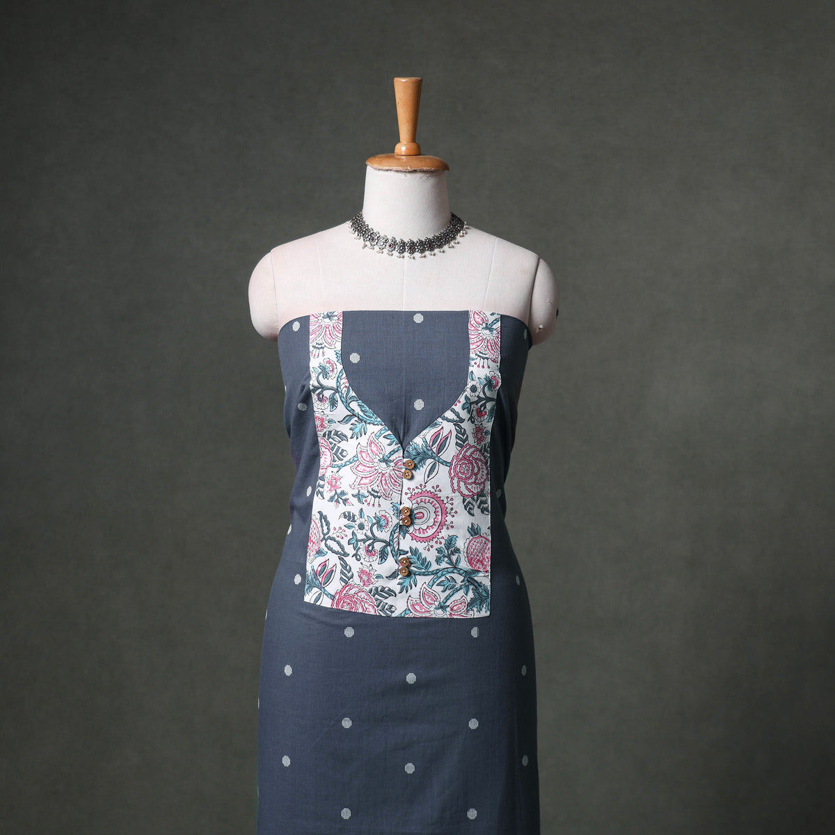 Patchwork Jacquard Buti Cotton Unstitched Kurta Material (2.5M) 110