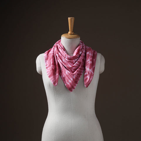 Pink - Pure Cotton Shibori Tie-Dye Scarf 03