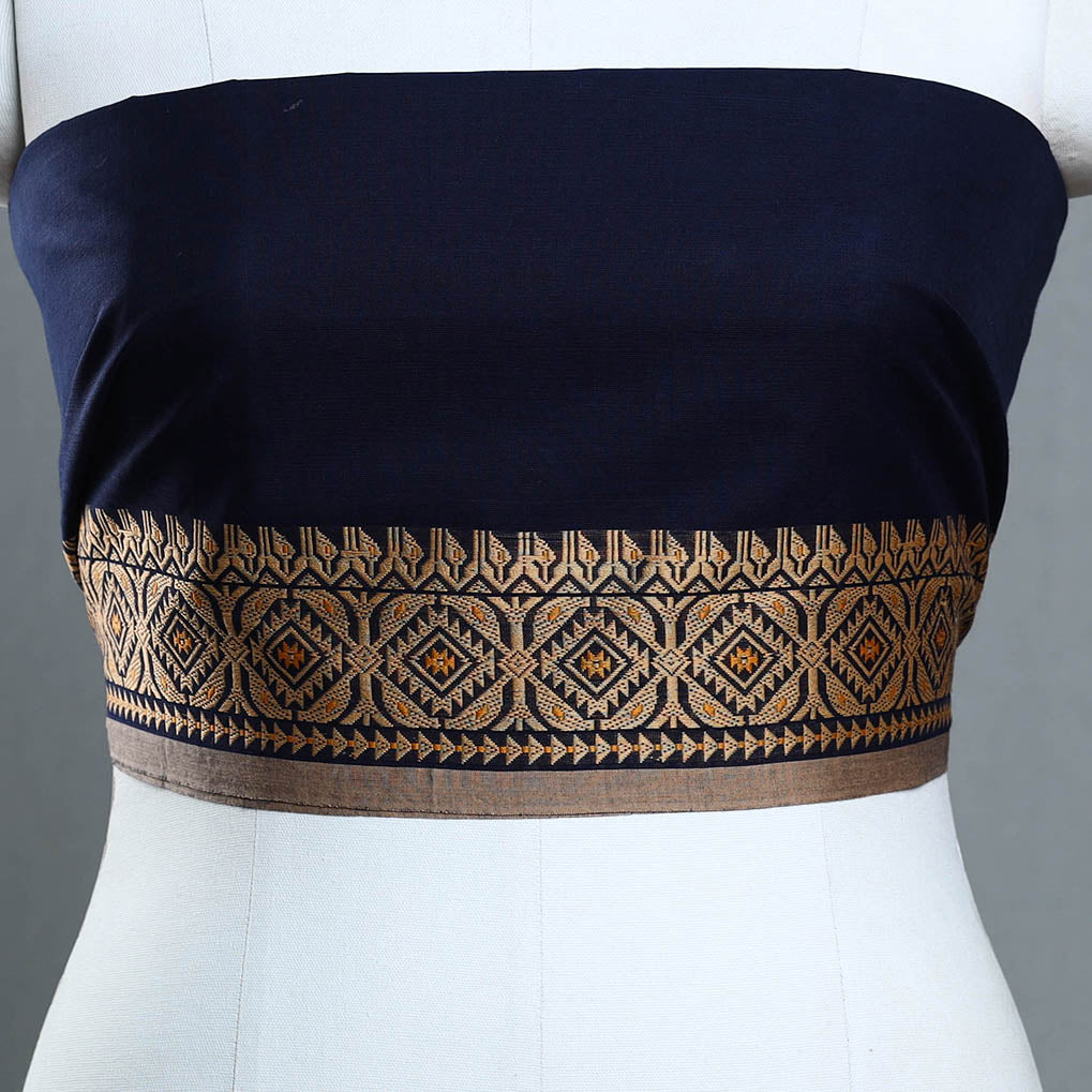 Blue - Kanchipuram Cotton Blouse Piece 40