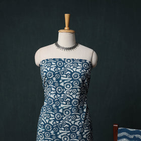 Kutch Hand Block Batik Print Cotton 3pc Unstitched Dress Material Suit Set 51