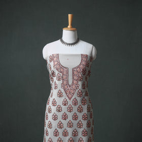 Kashmiri Aari Hand Embroidered Pure Merino Wool Unstitched Dress Material: Kurta, Bottom with Dupatta 17