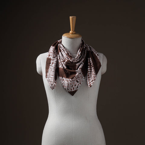 Brown - Pure Cotton Shibori Tie-Dye Scarf 10