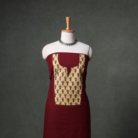 Patchwork Mangalagiri Handloom Cotton Unstitched Kurta Material (2.5m) 112