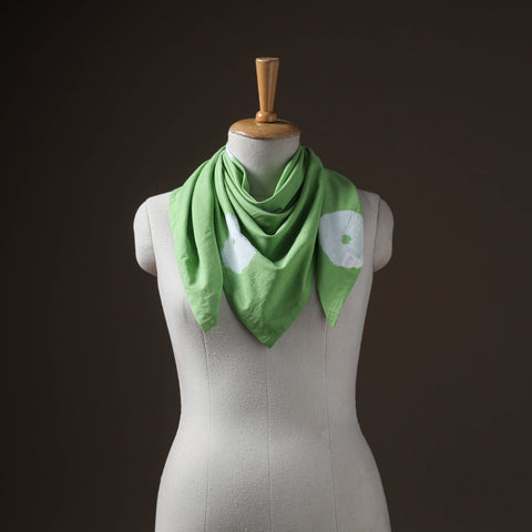Green - Pure Cotton Shibori Tie-Dye Scarf 13