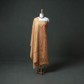 Kashmiri Sozni Hand Embroidered Pure Merino Wool Unstitched Dress Material: Kurta, Bottom with Dupatta 01