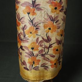 Pure Handloom Tussar Silk Handpainted Unstitched Dress Material: Kurta with Dupatta 01
