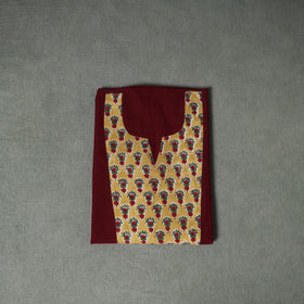 Patchwork Mangalagiri Handloom Cotton Unstitched Kurta Material (2.5m) 112