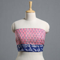 Pink - Block Printed Cotton Blouse Piece 54