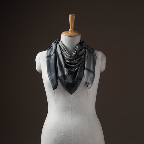 Grey - Pure Cotton Shibori Tie-Dye Scarf 18