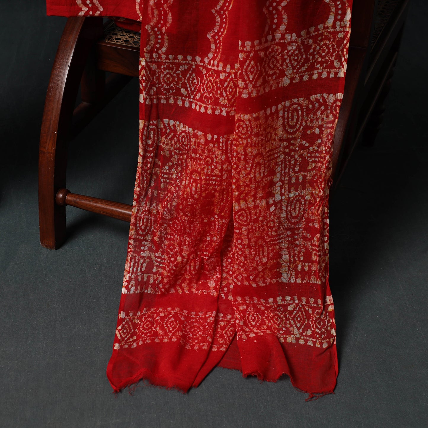 Kutch Hand Block Batik Print Cotton 3pc Unstitched Dress Material Suit Set 53