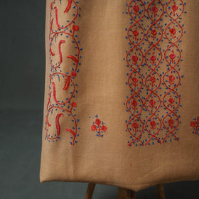 Kashmiri Sozni Hand Embroidered Pure Merino Wool Unstitched Dress Material: Kurta, Bottom with Dupatta 01
