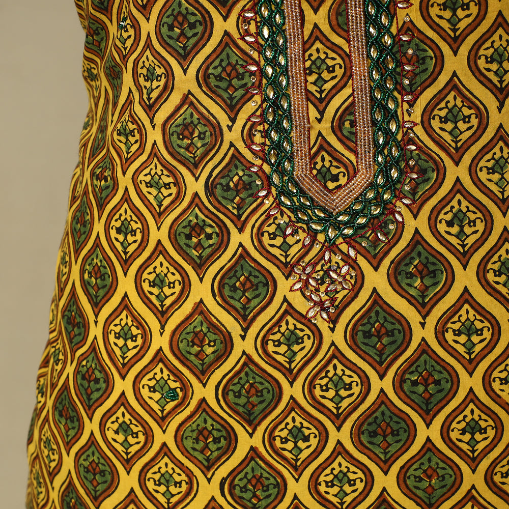 ajrakh kurta material