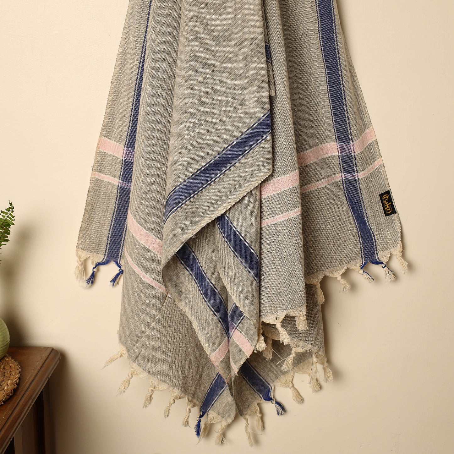 Grey - Handloom Fine Cotton Plain Bath Towel 36