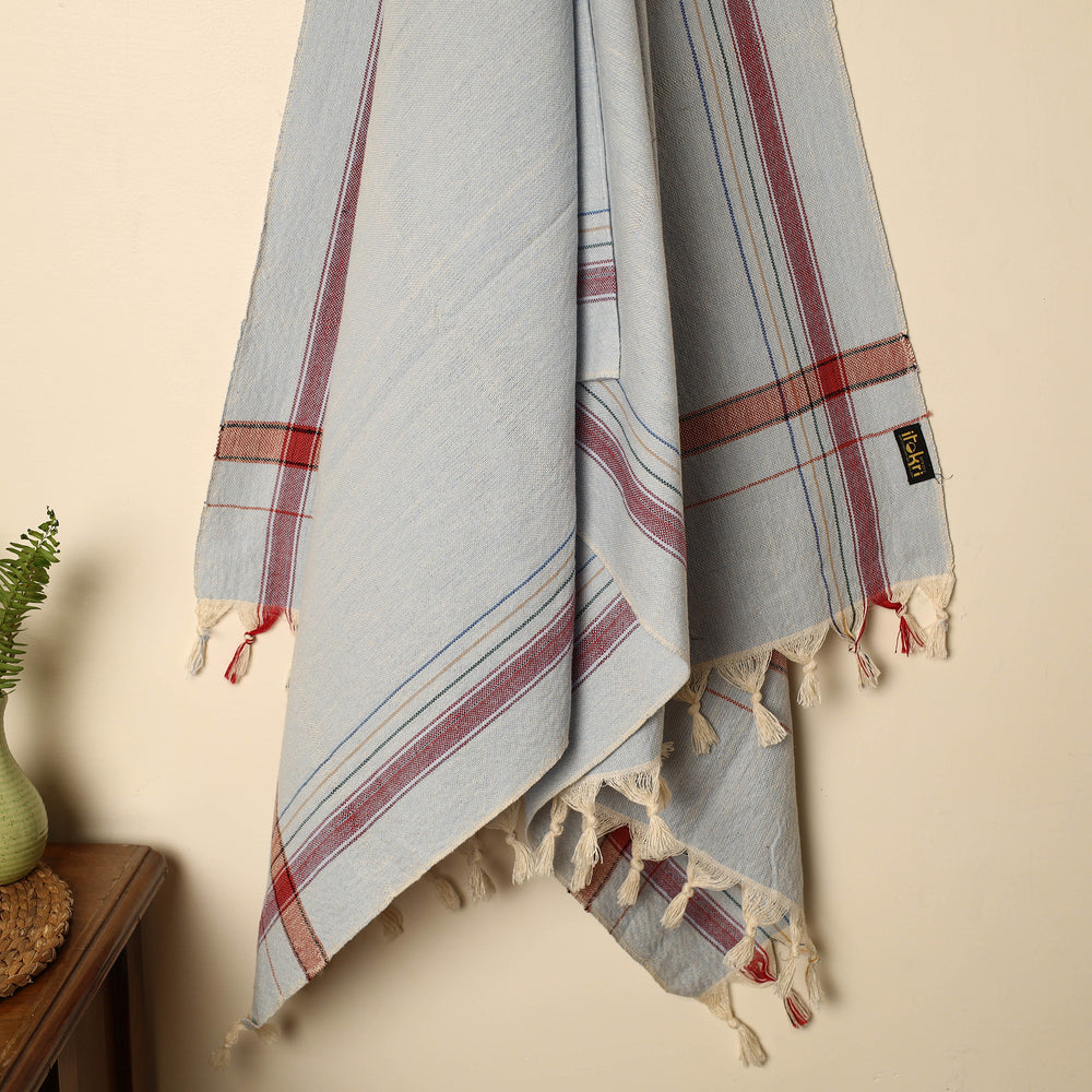 Blue - Handloom Fine Cotton Plain Bath Towel 37