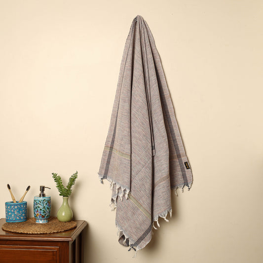 Beige - Handloom Fine Cotton Plain Bath Towel 38