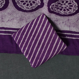 Kutch Hand Block Batik Print Cotton 3pc Unstitched Dress Material Suit Set 54