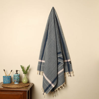 Grey - Handloom Fine Cotton Plain Bath Towel 39