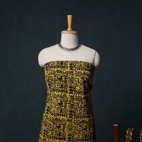 Kutch Hand Block Batik Print Cotton 3pc Unstitched Dress Material Suit Set 55