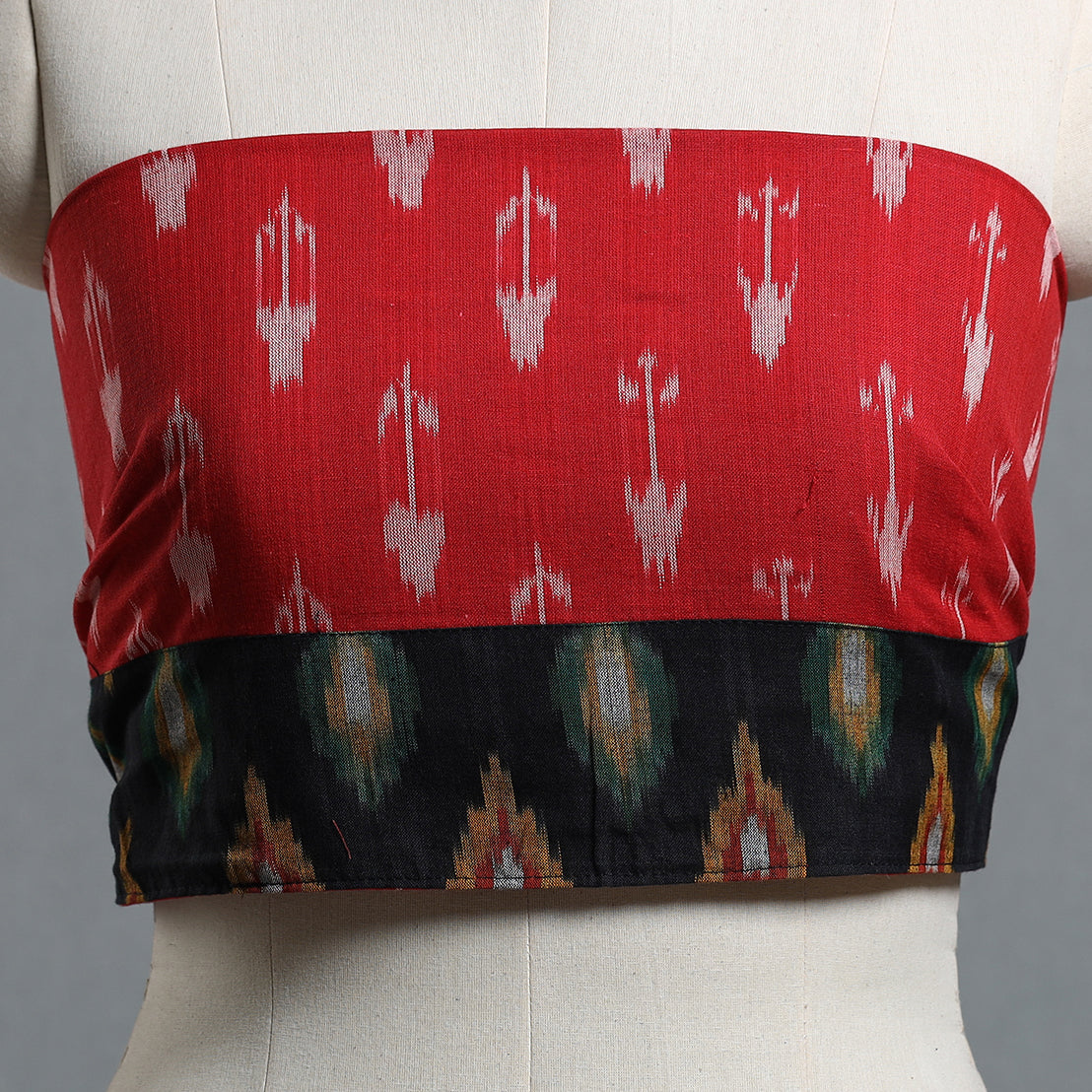 Red - Ikat Cotton Blouse Piece 68