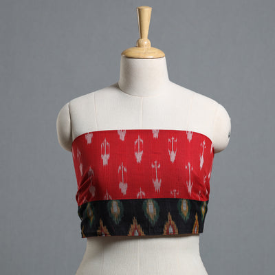 Red - Ikat Cotton Blouse Piece 68