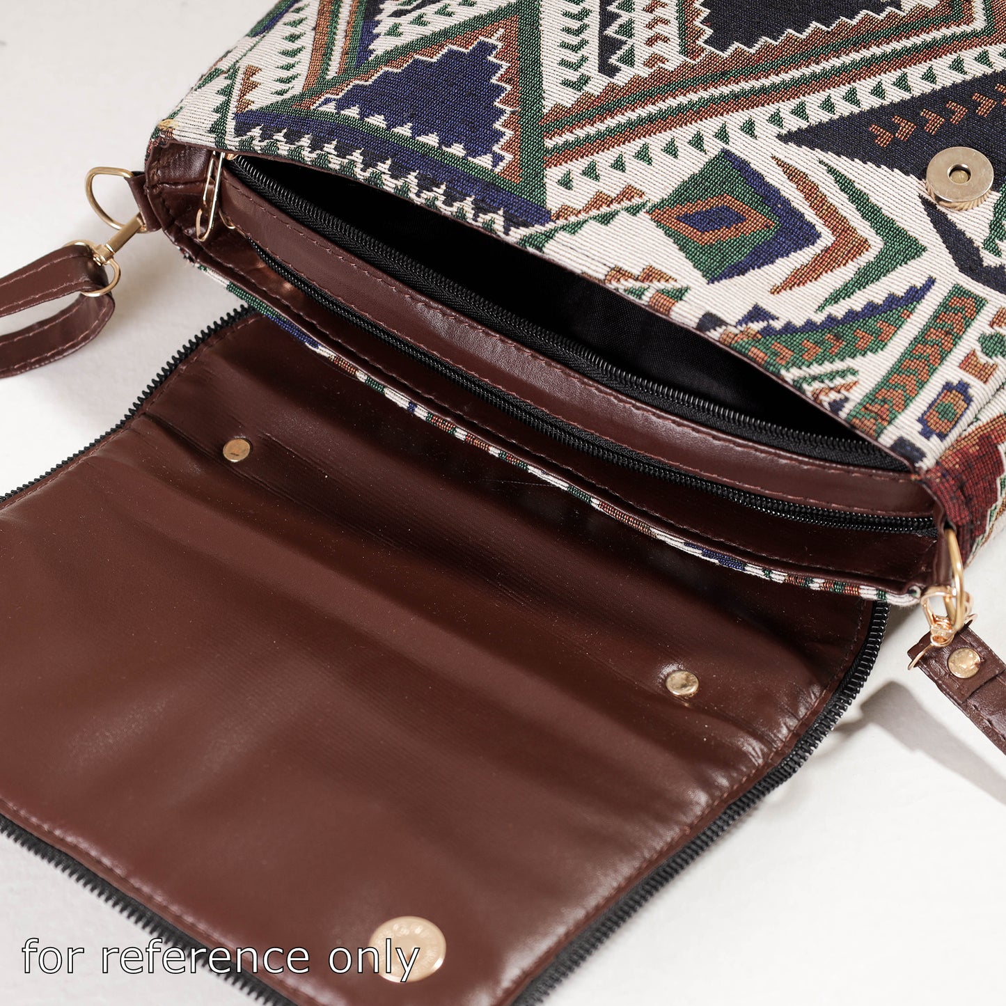 Brown - Handcrafted Printed Sling Bag