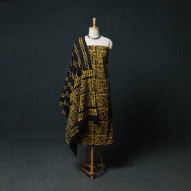 Kutch Hand Block Batik Print Cotton 3pc Unstitched Dress Material Suit Set 55