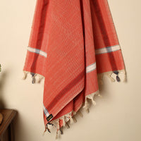 Red - Handloom Fine Cotton Plain Bath Towel 42