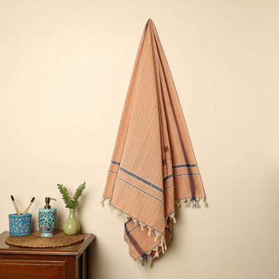 Orange - Handloom Fine Cotton Plain Bath Towel 45