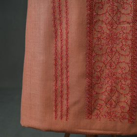 Kashmiri Sozni Hand Embroidered Pure Merino Wool Unstitched Dress Material: Kurta, Bottom with Dupatta 04