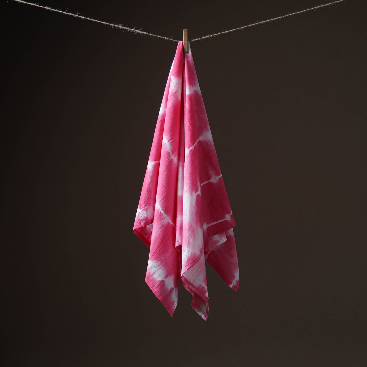 Pink - pure cotton shibori tie-dye scarf 30 - handcrafted