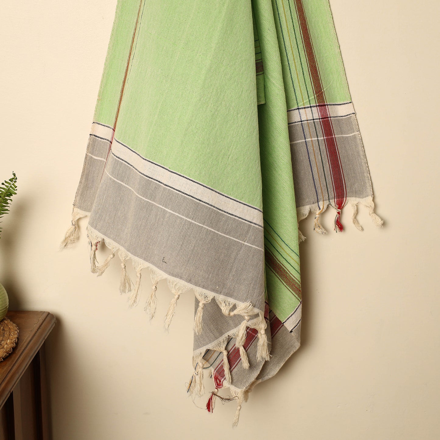 Green - Handloom Fine Cotton Plain Bath Towel 47