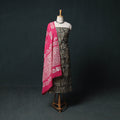 Kutch Hand Block Batik Print Cotton 3pc Unstitched Dress Material Suit Set 58
