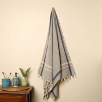 Grey - Handloom Fine Cotton Plain Bath Towel 50