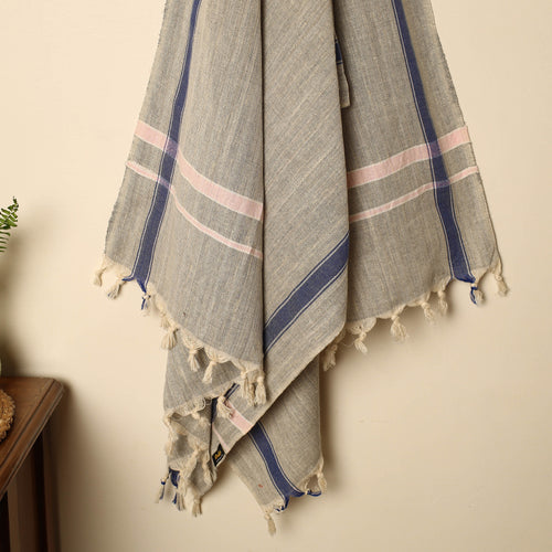 Grey - Handloom Fine Cotton Plain Bath Towel 50