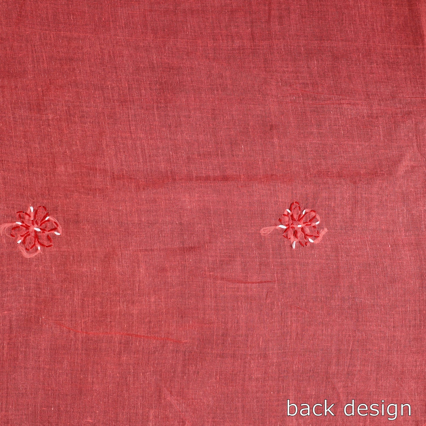 Red - 3pc Hand Embroidery Cotton Chikankari Dress Material 26