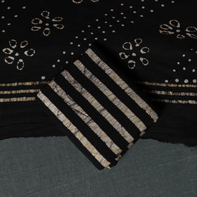 Kutch Hand Block Batik Print Cotton 3pc Unstitched Dress Material Suit Set 59