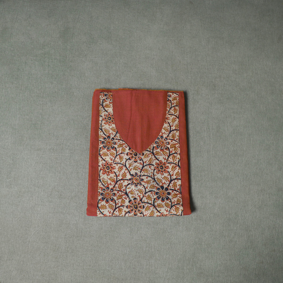 Patchwork Mangalagiri Handloom Cotton Unstitched Kurta Material (2.5m) 73