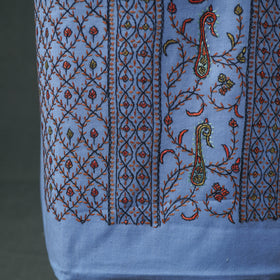 Kashmiri Sozni Hand Embroidered Pure Merino Wool Unstitched Dress Material: Kurta, Bottom with Dupatta 06