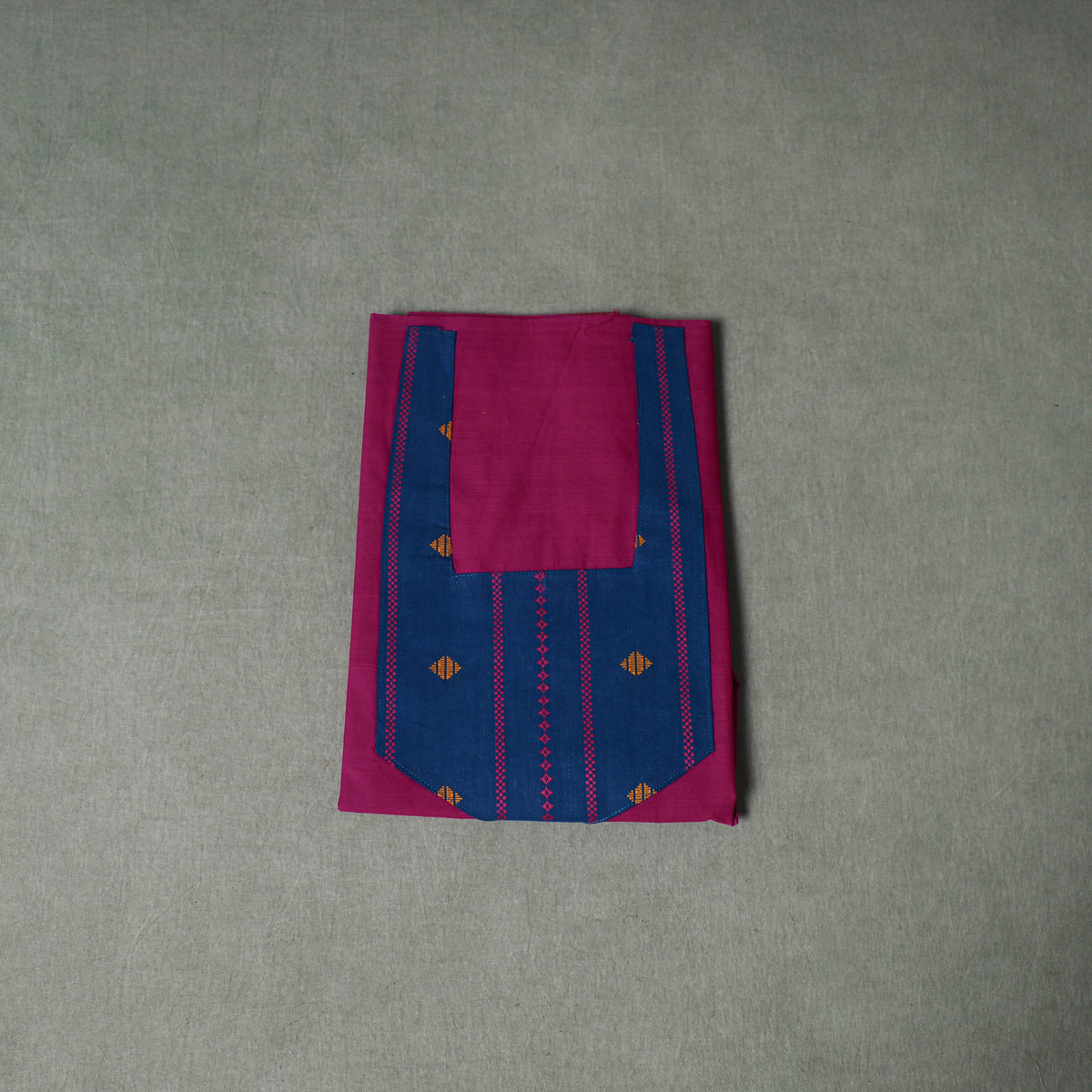 Patchwork Mangalagiri Handloom Cotton Unstitched Kurta Material (2.5m) 71